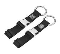 sourcing map Equipaje Correas, Chaqueta Agarre Soporte Maleta Cinturón Transporte Clip para Mochila Viaje Accesorio, Negro Paquete de 2