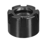 sourcing map ER20-M(M24) Tuerca de sujeción tipo pinza con agujeros de equilibrio dinámico, aleación de acero 40Cr para soporte de herramientas de fresado de torno de mandril de máquina CNC, color