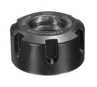 sourcing map ER25-UM (M32) Tuerca de sujeción tipo pinza con agujeros de equilibrio dinámico, aleación de acero 40Cr para máquina CNC, soporte de herramientas de fresado, color negro