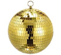 sourcing map Espejo Bola, 8 Pulgadas Reflectantes Bolas con Colgante Anillo Dorado Tono para DJ Club Escenario Boda Vacaciones Bar Fiesta Decoraciones