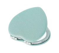 sourcing map Espejo de bolsillo pequeño para bolso, aumento en forma de corazón, plegable, plateado, espejo compacto de mano para mujeres, bolso, viajes, niñas, regalo (azul, 2.95 x 2.75 pulgadas)