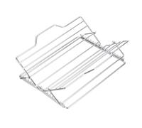 sourcing map Estante ajustable para asar pavos, parrilla de cocina de acero inoxidable, se ajusta a 7 posiciones diferentes, para barbacoa, horno, cocción al vapor, color plateado