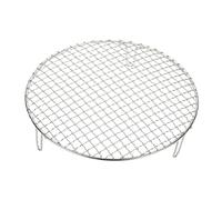 sourcing map Estante de cocina redondo de 10 pulgadas, estantes de acero inoxidable con patas, parrilla de malla para barbacoa para hornear, enfriar utensilios de cocina al vapor