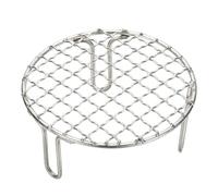 sourcing map Estante de cocina redondo de 5 pulgadas, estantes de acero inoxidable con patas, parrilla de malla para barbacoa para hornear, enfriar utensilios de cocina al vapor