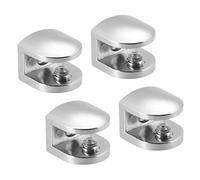 sourcing map estante de vidrio soportes de aleación de zinc clip de abrazadera de vidrio para 8-10 mm, tipo 05, 4 pzas