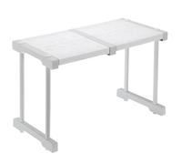 sourcing map Estante extensible de tensión para gabinete, organizador ajustable de 37 a 48 cm, organizador de gabinete ajustable de 32 x 9.45 pulgadas, estante de almacenamiento de mesa con patrón de