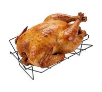 sourcing map Estante para asar, acero al carbono de 14.2 x 10 pulgadas, en forma de V, para pavo, tostador de pavo de doble propósito, accesorios para acampar al aire libre, picnic, parrilla, color