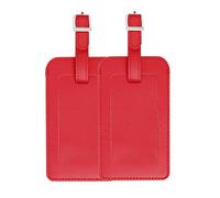 sourcing map Etiqueta De Equipaje De Viaje Maleta De Cuero Pu Nombre Dirección Id De Etiqueta 2pcs rojo