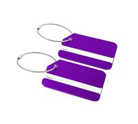 sourcing map Etiqueta De Tarjeta Nombre De Metal De Aluminio De Viaje Teléfono Mensaje 2pcs Púrpura