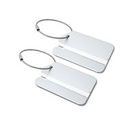 sourcing map - Etiqueta para equipaje Mujer Silver Tone 2pcs