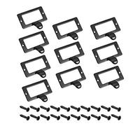 sourcing map Etiqueta Soporte Tirador Asas, Vintage Zinc Aleación Etiqueta Marco Cajón Perillas para Gabinete Armario, Negro 59x44mm Paquete 10 w Tornillos