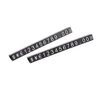 sourcing map Etiquetas de Precio Ajustable Retirable, Mini Cubo de Visualización, Bloque de Etiquetas de Precio Letras y Números Kit para Mostrador Tienda, Blanco Negro 3,3x5,6mm, 16 Juegos