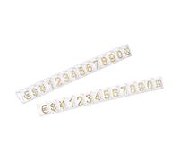sourcing map Etiquetas de Precio Ajustable Retirable, Mini Cubo de Visualización, Bloque de Etiquetas de Precio Letras y Números Kit para Mostrador Tienda, Dorado Claro 6,3x9mm, 10 Juegos