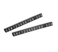 sourcing map Etiquetas de Precio Ajustable Retirable, Mini Cubo de Visualización, Bloque de Etiquetas de Precio Letras y Números Kit para Mostrador Tienda, Plateado Negro 3,3x5,6mm, 16 Juegos