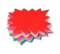 sourcing map Etiquetas de Precio en Blanco, Letrero de Venta de Estallido de Estrellas, Etiqueta Precio de Estrella Fluorescente 90x70mm 6 Color para Precio de Venta Minorista, Paquete de 120