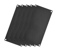 sourcing map Etiquetas en Blanco de Acero Inoxidable, Tarjeta Vacíos Grabado Rectangular 100x60mm con 4 Orificios para DIY Placa de Identificación de Máquina Etiqueta, 5 Piezas Negro