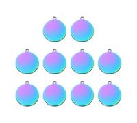 sourcing map Etiquetas redondas de acero inoxidable con estampado circular, chapado en blanco pulido, 30mm, Acero inoxidable, Ágata