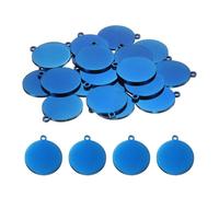 sourcing map Etiquetas redondas de acero inoxidable con estampado circular, chapado pulido, con agujero externo, 20mm, Acero inoxidable, Ágata