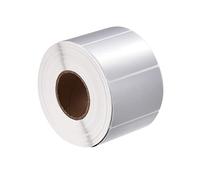 sourcing map Etiquetas Térmicas de Resina, Etiquetas Adhesivas de Rectángulo Plateada Metálica, 60x40mm, para Embalaje, Proyecto Artesanal, 1000 Etiquetas para Impresora, 1 Rollo