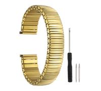 sourcing map Expansion - Correas de reloj elásticas de acero inoxidable de 18 mm con herramienta de extracción de barra de resorte para mujeres y hombres, correas de repuesto de metal, color amarillo