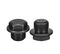 sourcing map Exterior Hexagonal Cabeza Toma Tubería Accesorio Tapón M24x1.5 Macho Rosca Carbono Acero 2uds para Terminación Tubo Extremos