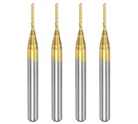 sourcing map Extremo Molino CNC Enrutador Brocas Titanio Recubierto Tungsteno Carburo Fresado Cortador para PCB Plástico Madera 0,8 mm x 6 mm