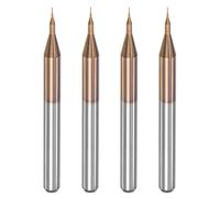 sourcing map Extremo Molino CNC Enrutador Brocas Titanio Recubierto Tungsteno Carburo Grabado Fresado Cortador para PCB Plástico Madera 0,2 mm x 1 mm