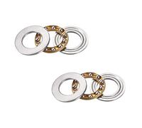 sourcing map F12-21M Empuje Bola Rodamientos 12mm x 21mm x 5mm Cromo Acero Individual Dirección 2uds