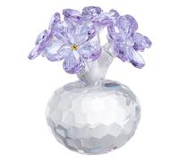 sourcing map Figura de flores de cristal, siete flores, ramo de adornos, decoración coleccionable para cumpleaños, aniversario, boda, regalos del día de San Valentín, color morado