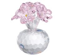 sourcing map Figura de flores de cristal, siete flores, ramo de adornos, decoración coleccionable para cumpleaños, aniversario, boda, regalos del día de San Valentín, rosa