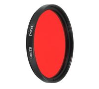 sourcing map Filtro de lente de 52 mm, filtro de cámara rojo completo para arañazos, vidrio óptico, filtros fluorescentes redondos, universales para lente de fotografía de cámara