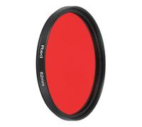 sourcing map Filtro de lente de 62 mm, filtro de cámara rojo completo, vidrio óptico, filtros fluorescentes redondos, universales para cámara fotográfica