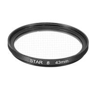 sourcing map Filtro de lente de estrella de 43 mm, filtro de lente Starburst de 8 puntos, filtro de lente de cámara de estrella para paisajes nocturnos