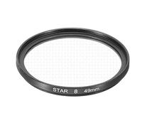 sourcing map Filtro de lente de estrella de 49 mm, filtro de lente Starburst de 8 puntos, filtro de lente de cámara de estrella para paisajes nocturnos