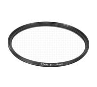sourcing map Filtro de lente de estrella de 77 mm, filtro de lente Starburst de 8 puntos, filtro de lente de cámara de estrella para paisajes nocturnos