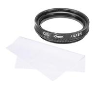 sourcing map Filtro polarizador circular de 30 mm, doble cara, revestimiento multicapa, filtro polarizador con paño de limpieza para lente de cámara