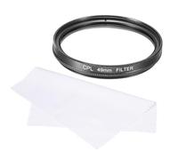 sourcing map Filtro polarizador circular de 49 mm, doble cara, revestimiento multicapa, filtro polarizador con paño de limpieza para lente de cámara