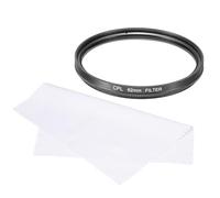 sourcing map Filtro polarizador circular de 62 mm, doble cara, revestimiento multicapa, filtro polarizador con paño de limpieza para lente de cámara
