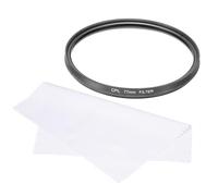 sourcing map Filtro polarizador circular de 77 mm, doble cara, revestimiento multicapa, filtro polarizador con paño de limpieza para lente de cámara