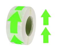 sourcing map Flecha Pegatina Etiquetas 500 Cuenta/Rollo 1.3x2 Pulgadas Fluorescente Verde Adhesivo Flecha Forma Letreros para Recortes Álbum Bricolaje Artesanía Organización Inventario