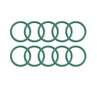 sourcing map Flúor Caucho Tóricas Juntas, 15mm OD 12mm ID 1,5mm Ancho FKM Sello Junta para Maquinaria Plomería, Verde, Paquete de 10