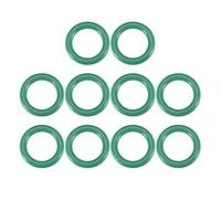 sourcing map Flúor Caucho Tóricas Juntas, 17mm OD 10mm ID 3,5mm Ancho FKM Sello Junta para Maquinaria Plomería, Verde, Paquete de 10