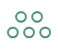sourcing map Flúor Caucho Tóricas Juntas, 17mm OD 10mm ID 3,5mm Ancho FKM Sello Junta para Maquinaria Plomería, Verde, Paquete de 5