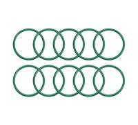 sourcing map Flúor Caucho Tóricas Juntas, 21mm OD 18mm ID 1,5mm Ancho FKM Sello Junta para Maquinaria Plomería, Verde, Paquete de 10