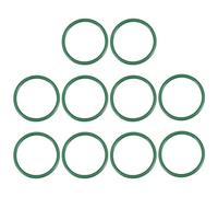 sourcing map Flúor Caucho Tóricas Juntas, 28mm OD 24mm ID 2mm Ancho FKM Sello Junta para Maquinaria Plomería, Verde, Paquete de 10