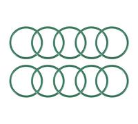 sourcing map Flúor Caucho Tóricas Juntas, 29mm OD 25mm ID 2mm Ancho FKM Sello Junta para Maquinaria Plomería, Verde, Paquete de 10