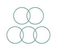 sourcing map Flúor Caucho Tóricas Juntas, 29mm OD 27mm ID 1mm Ancho FKM Sello Junta para Maquinaria Plomería, Verde, Paquete de 5