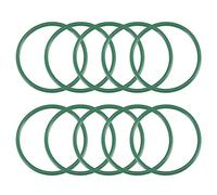 sourcing map Flúor Caucho Tóricas Juntas, 36mm OD 32mm ID 2mm Ancho FKM Sello Junta para Maquinaria Plomería, Verde, Paquete de 10