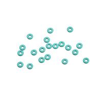 sourcing map Flúor Caucho Tóricas Juntas, 3mm OD 1mm ID 1mm Ancho FKM Sello Junta para Maquinaria Plomería, Verde, Paquete de 20