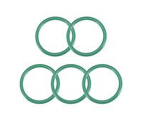 sourcing map Flúor Caucho Tóricas Juntas, 43mm OD 36mm ID 3,5mm Ancho FKM Sello Junta para Maquinaria Plomería, Verde, Paquete de 5